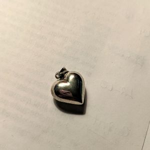 Silver puffed heart